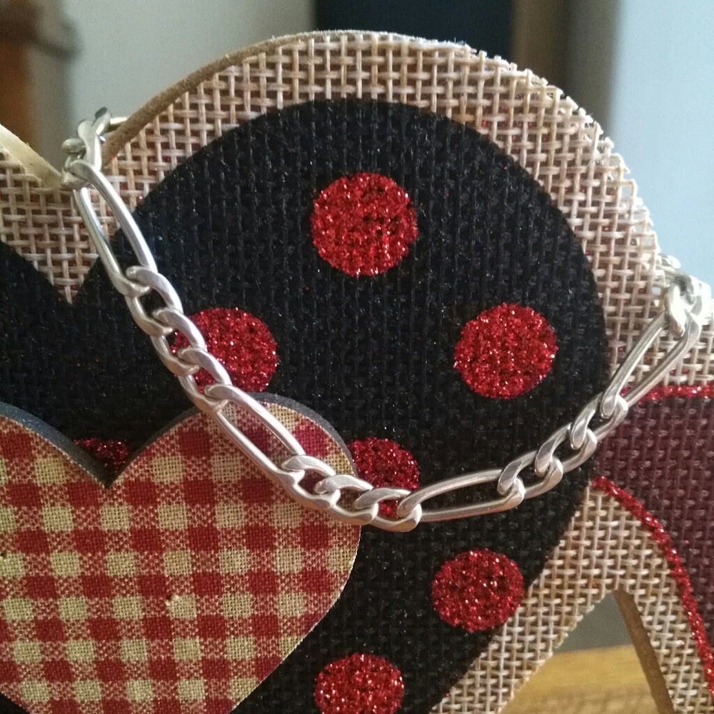 Figaro Sterling Silver Bracelet 7"